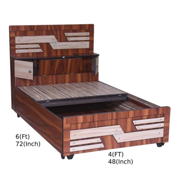 Royal Troves Single Size Bed with Storage Box Attached on Bed with Premium Engineering Wood(6 x 4 ft) - Image 5