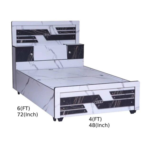 Royal Troves OFF WHITE Single Size Bed with Storage Box Attached on Bed with Premium Engineering Wood(6 x 4 ft) - Image 2