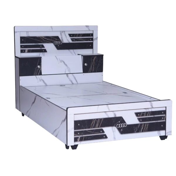 Royal Troves OFF WHITE Single Size Bed with Storage Box Attached on Bed with Premium Engineering Wood(6 x 4 ft)